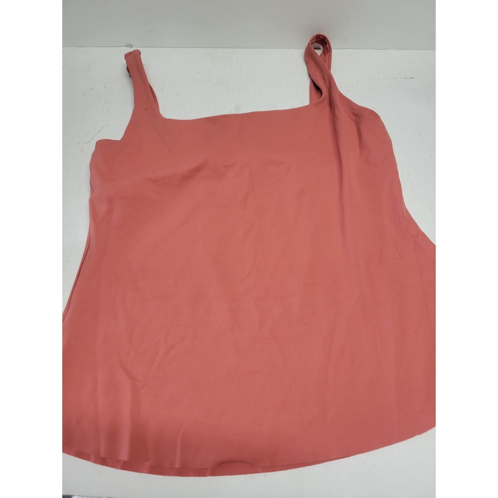 Nike Yoga Dri-FIT Square Neck Tank Top Terracotta Pink Medium Glitter Swoosh
